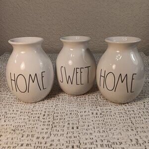 Rae Dunn HOME SWEET HOME Set of 3 Vases Artisan Collection By Magenta